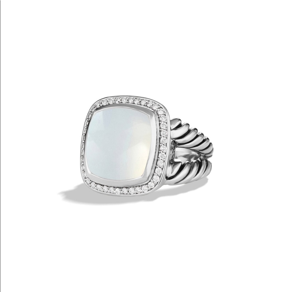 SOLD David Yurman Moonstone & Diamond Ring - Picture 8 of 8